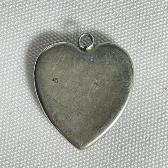 Vintage MCM Morpho Butterfly Wing Heart Shaped Tropical Sunset Pendant Charm - Picture 4 of 11